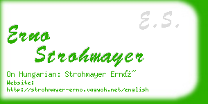 erno strohmayer business card